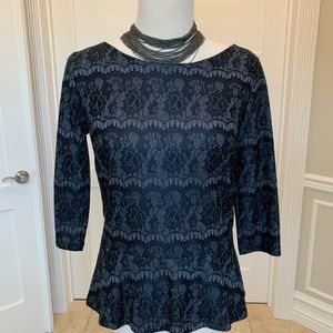 ANN TAYLOR Lace Peplum Top